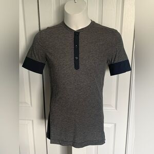 Gray and Black Kit and Ace Henley T-Shirt